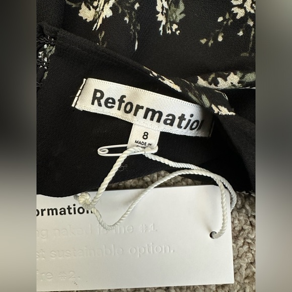 Reformation floral midi open back dress size 8 - Picture 3 of 7